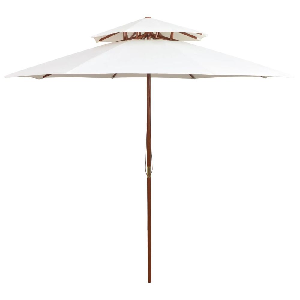 Double Decker Parasol with Wooden Pole 270 cm - anydaydirect