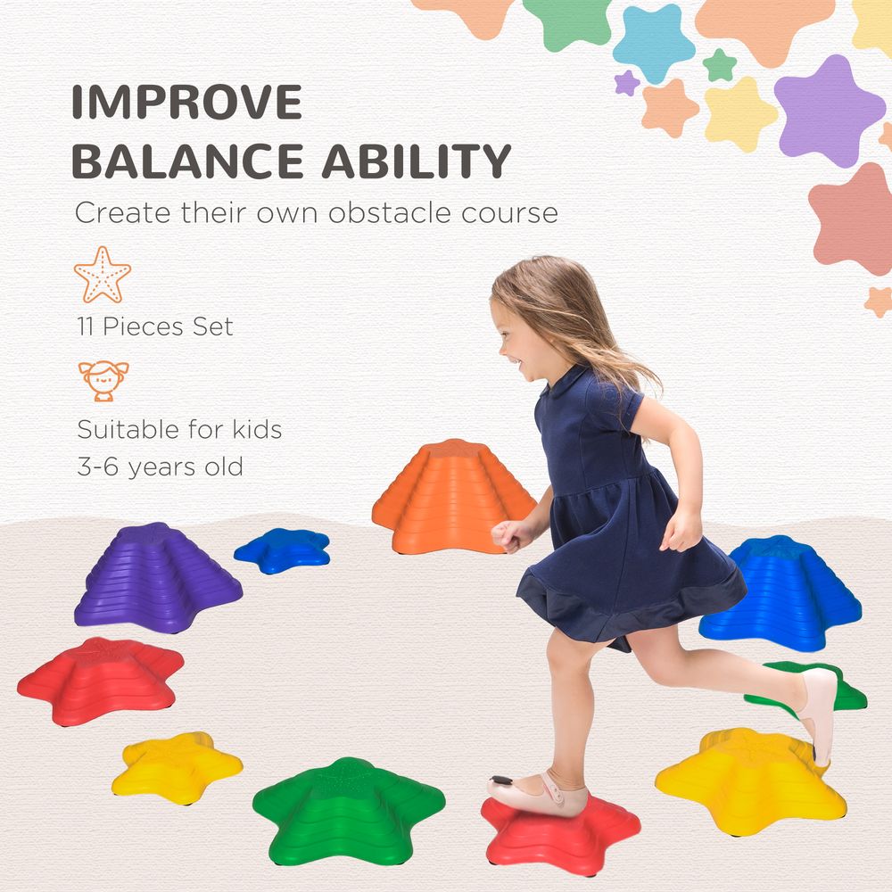 11-Piece Balance Stepping Stones Non-Slip Obstacle Course for Kids - anydaydirect