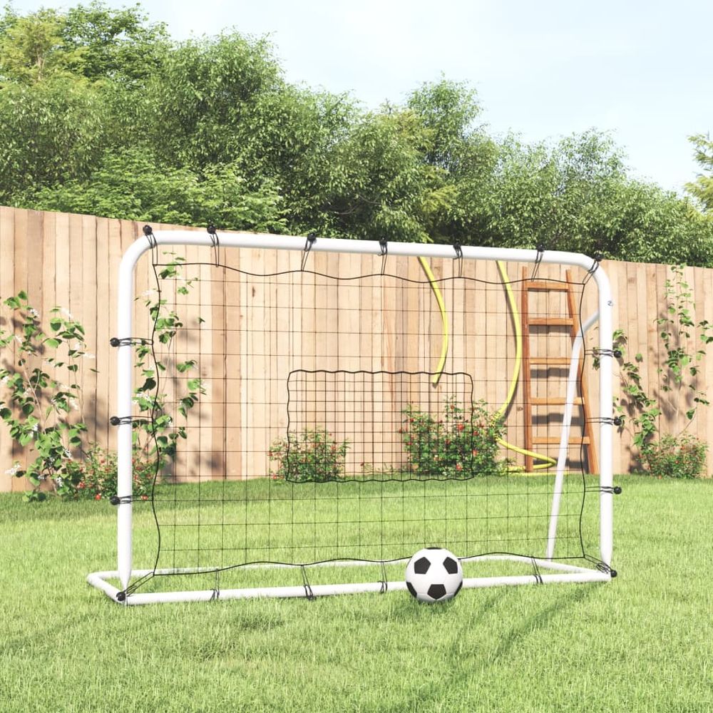 Football Goal with Net White&Black 184x61x123 cm Steel&PE - anydaydirect