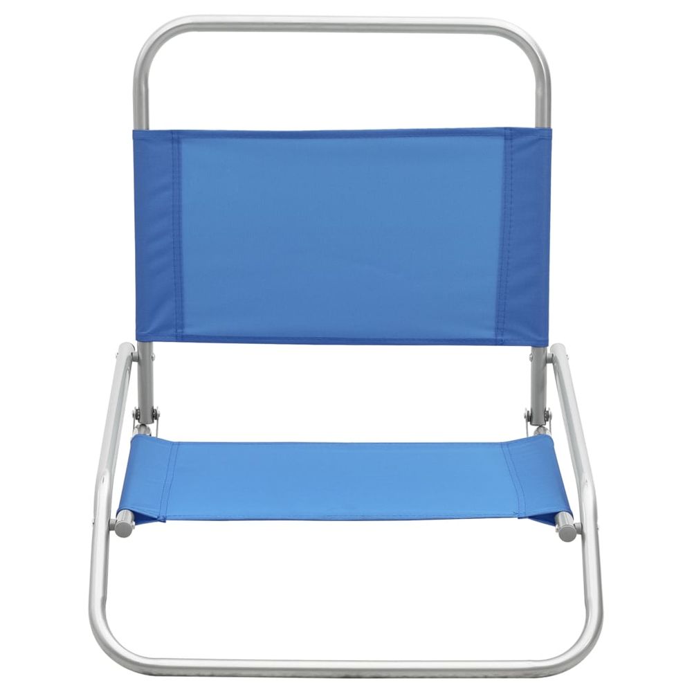 Folding Beach Chairs 2 pcs Blue Fabric - anydaydirect