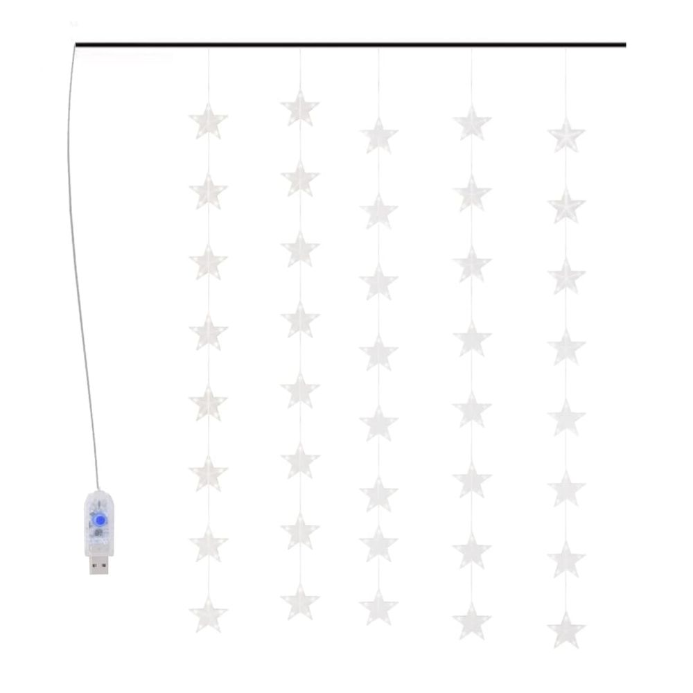 LED Star Curtain Fairy Lights 200 LED Warm White 8 Function - anydaydirect