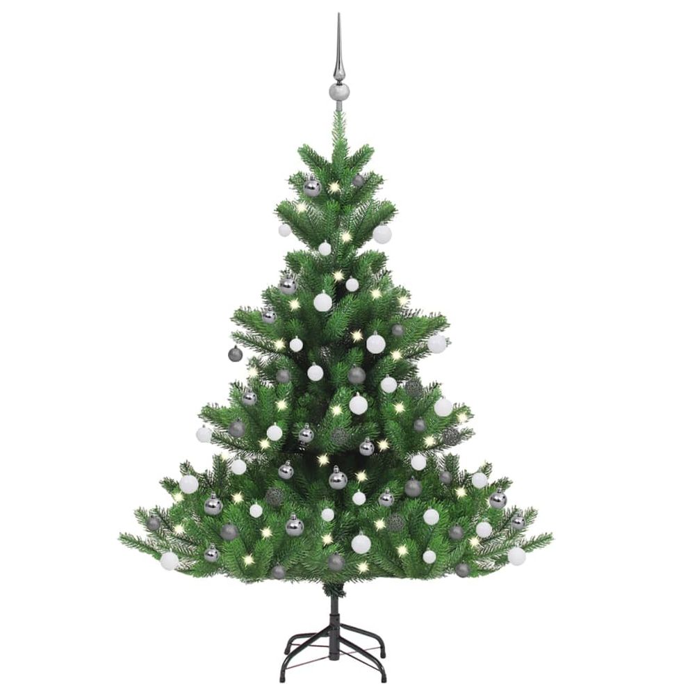 Nordmann Fir Artificial Christmas Tree LED&Ball Set Green 120cm - 210cm - anydaydirect