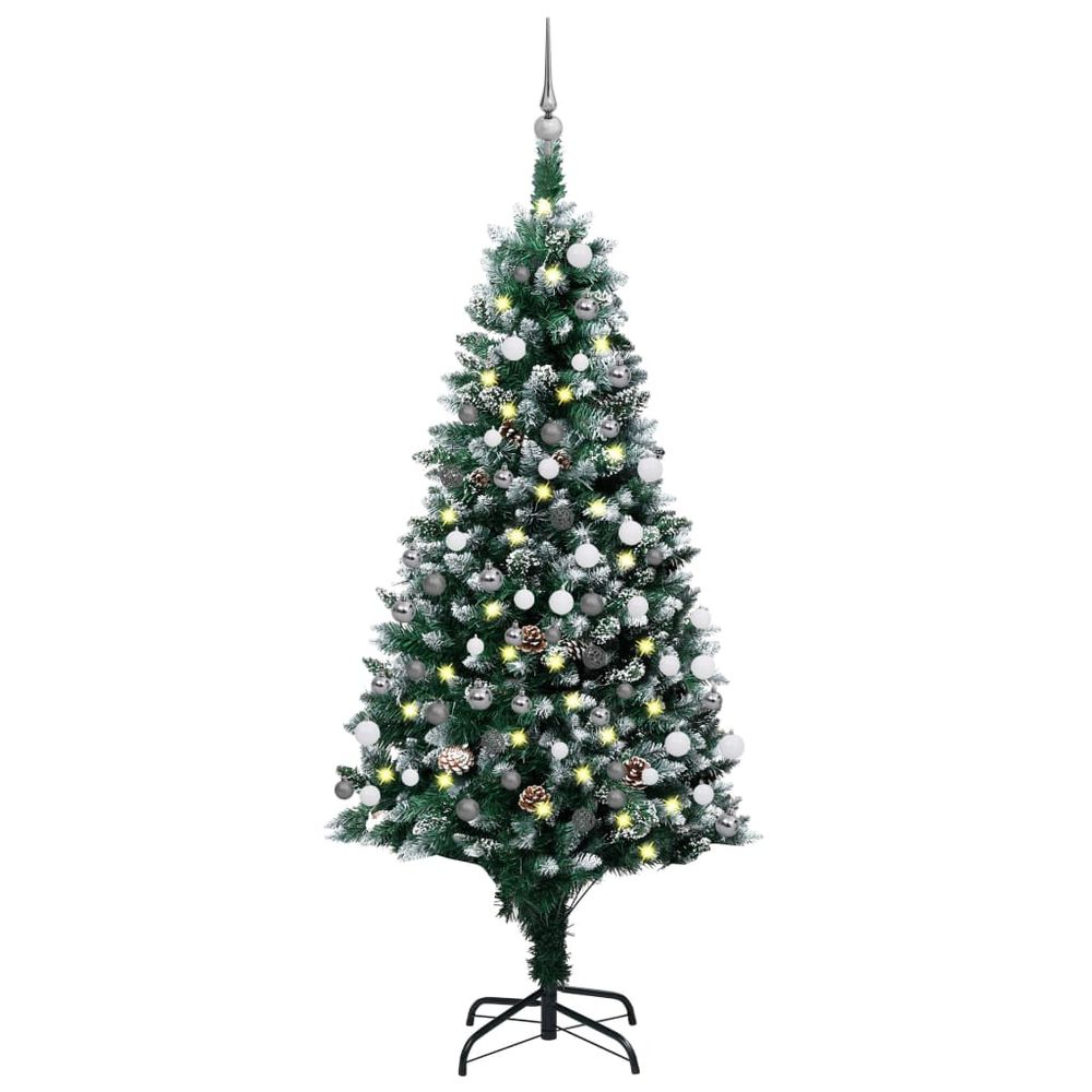 Artificial Christmas Tree with LEDs & Ball Set & Pinecones 150 cm to 240cm - anydaydirect