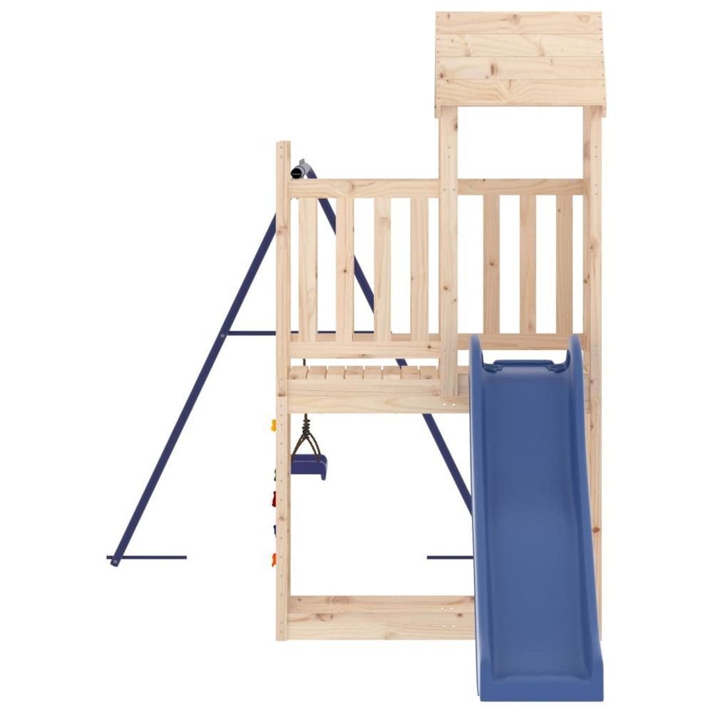 Playhouse with Slide Swing Solid Wood Pine - anydaydirect