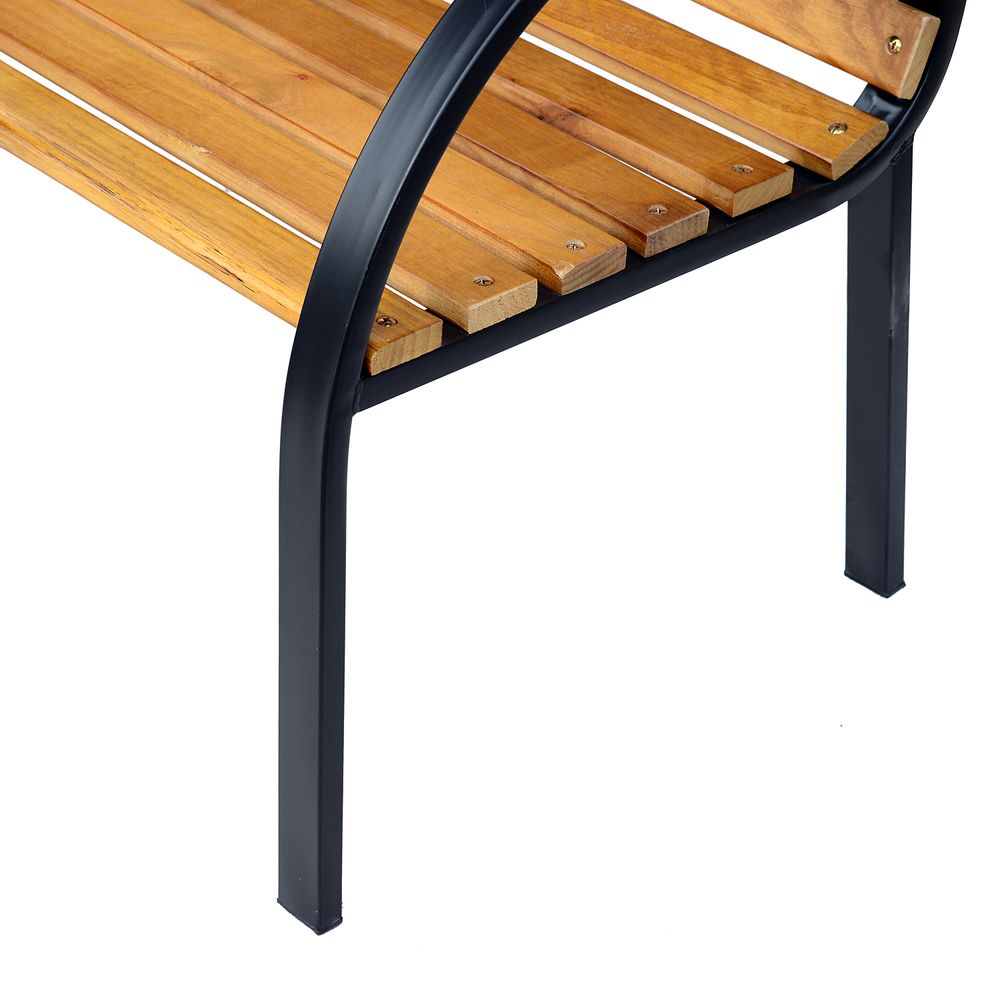 Garden Bench, 122Lx60Wx80H cm-Steel/Wood - anydaydirect