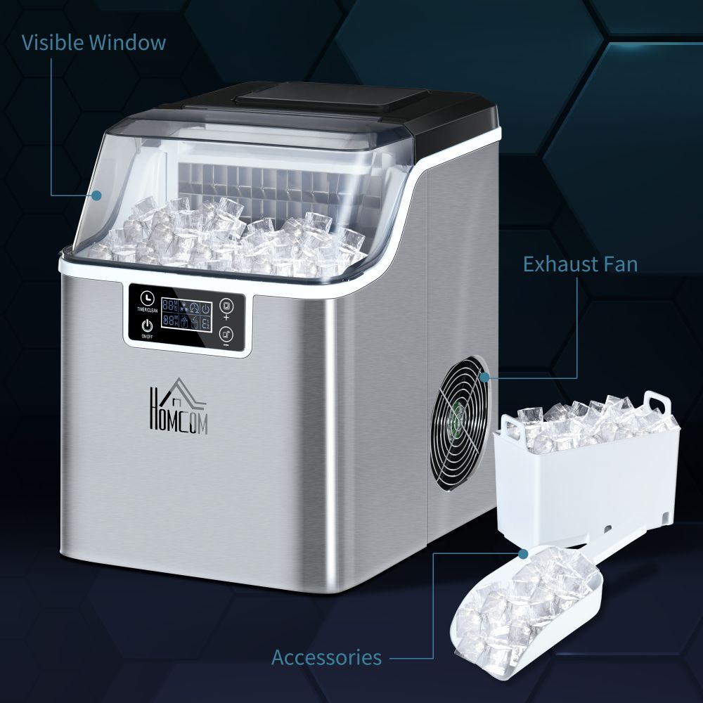 Ice Maker Machine Counter Top Ice Cube Maker for Home 20kg in 24 Hrs HOMCOM - anydaydirect