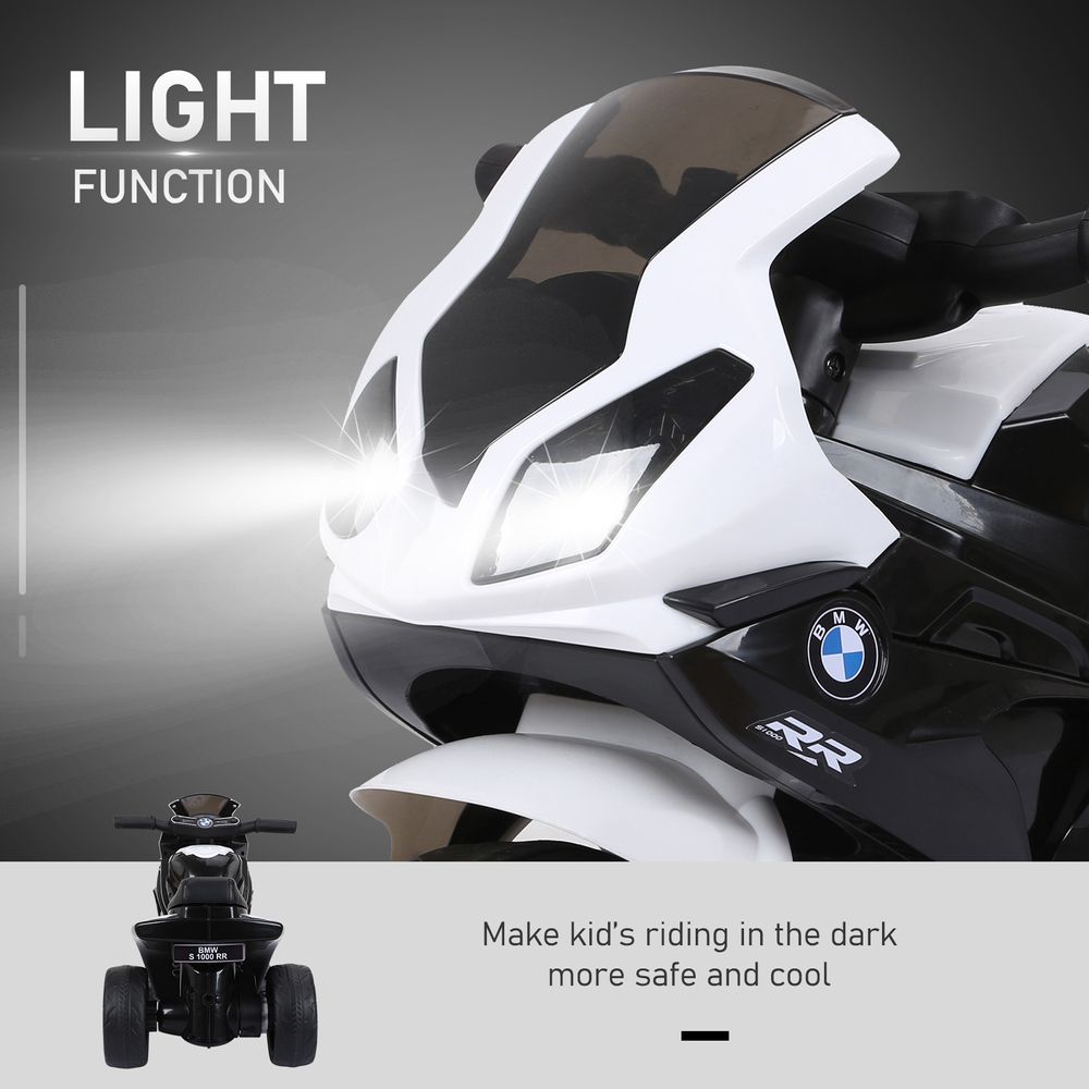 Electric Kids Ride on Motorcycle BMW Liscensed Headlights Music Black - anydaydirect