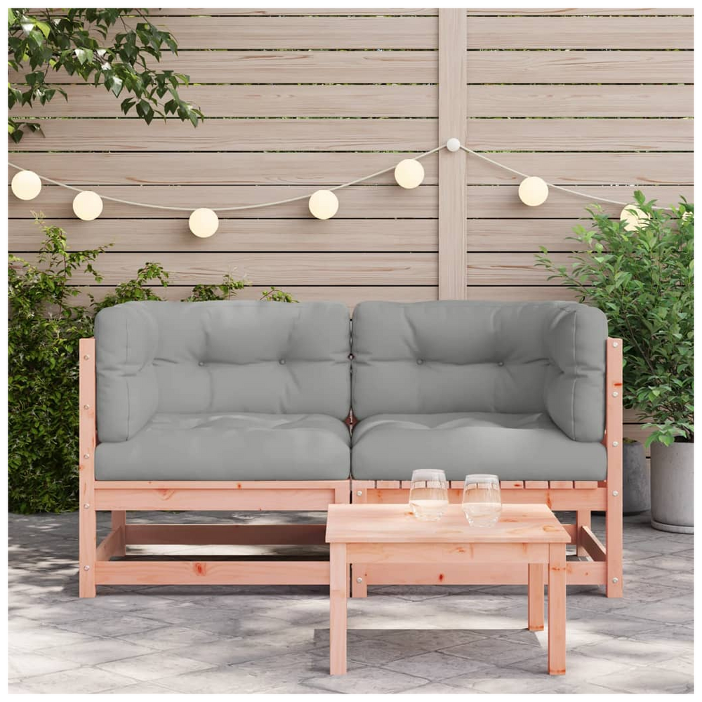 vidaXL Garden Sofas Corner with Cushions 2 pcs Solid Wood Douglas - anydaydirect