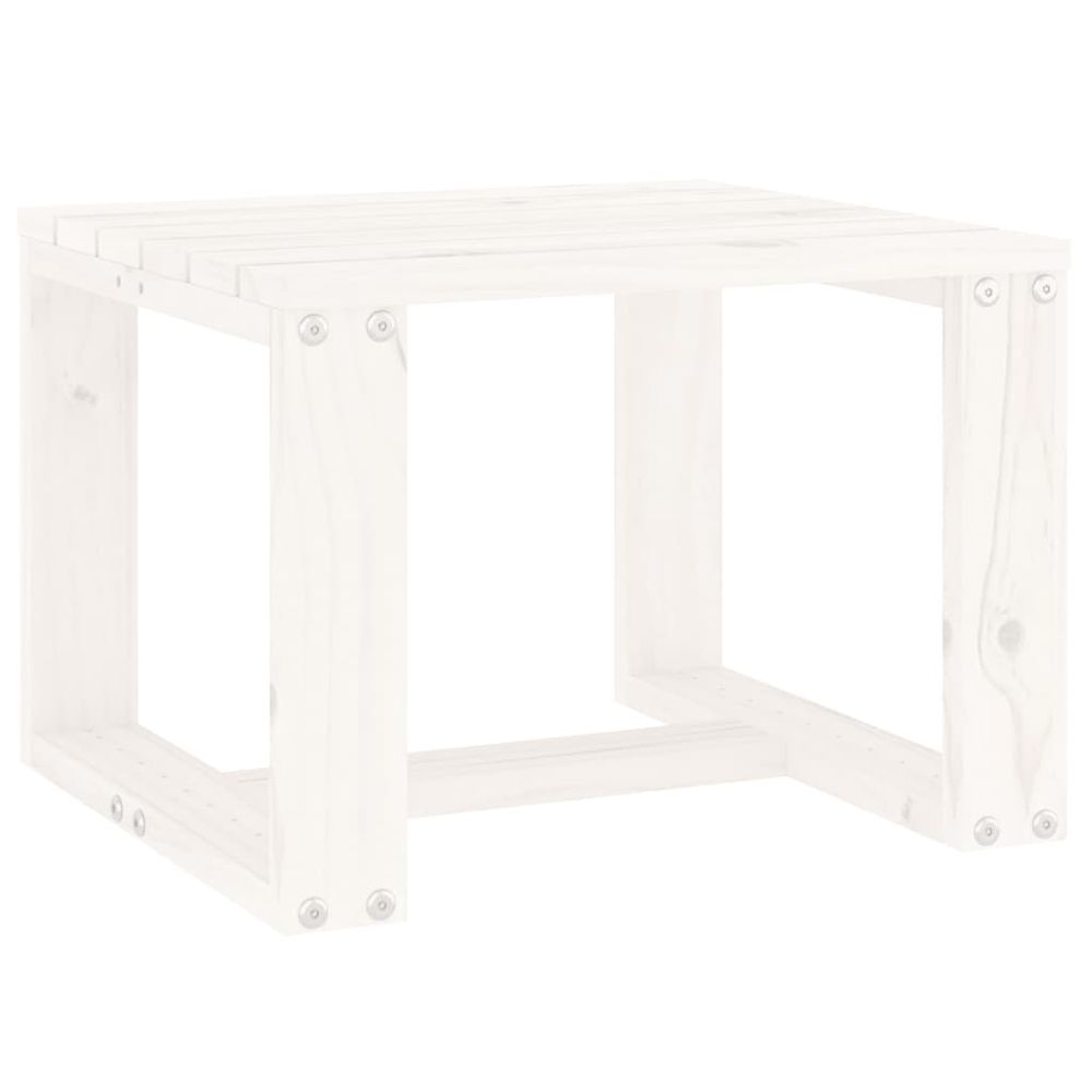 vidaXL Garden Side Table White 40x38x28.5 cm Solid Wood Pine - anydaydirect