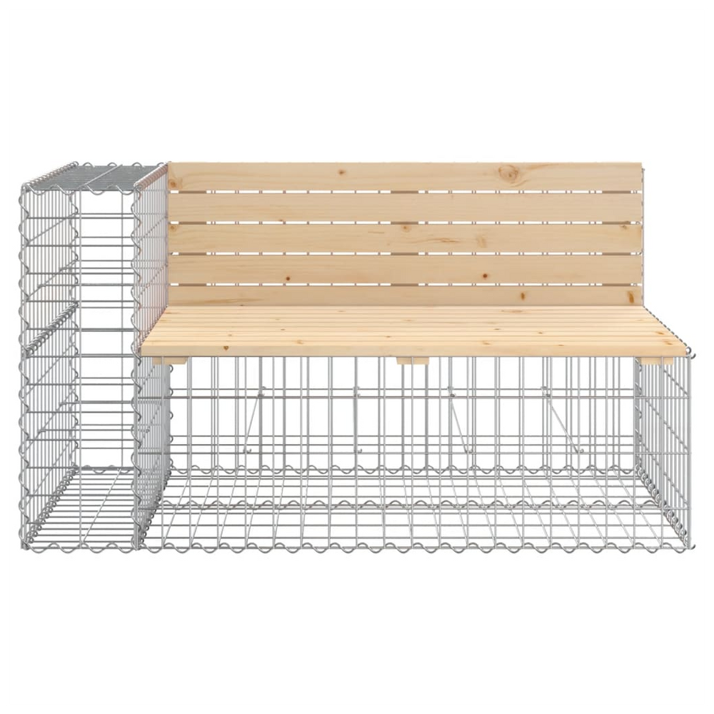 vidaXL Garden Bench Gabion Design 244x71x65.5 cm Solid Wood Pine - anydaydirect