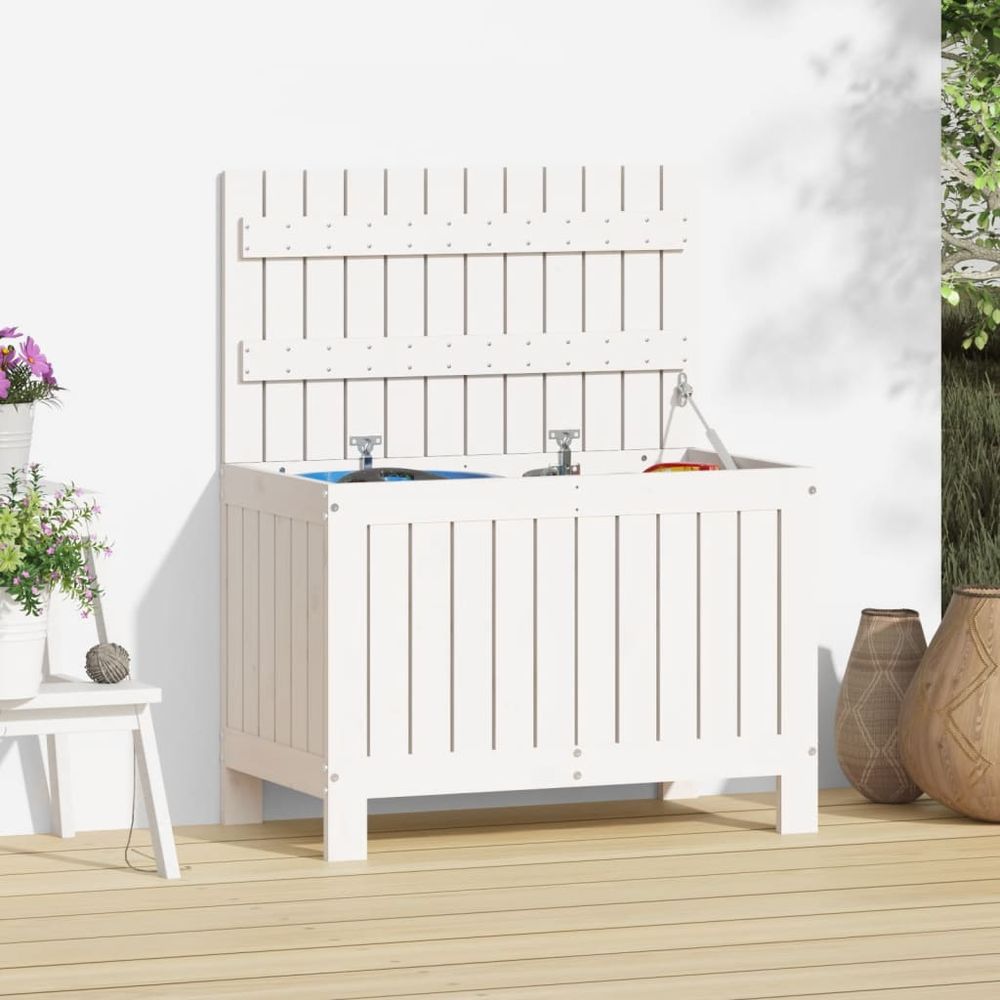 Garden Storage Box 76x42.5x54 cm Solid Wood Pine - anydaydirect