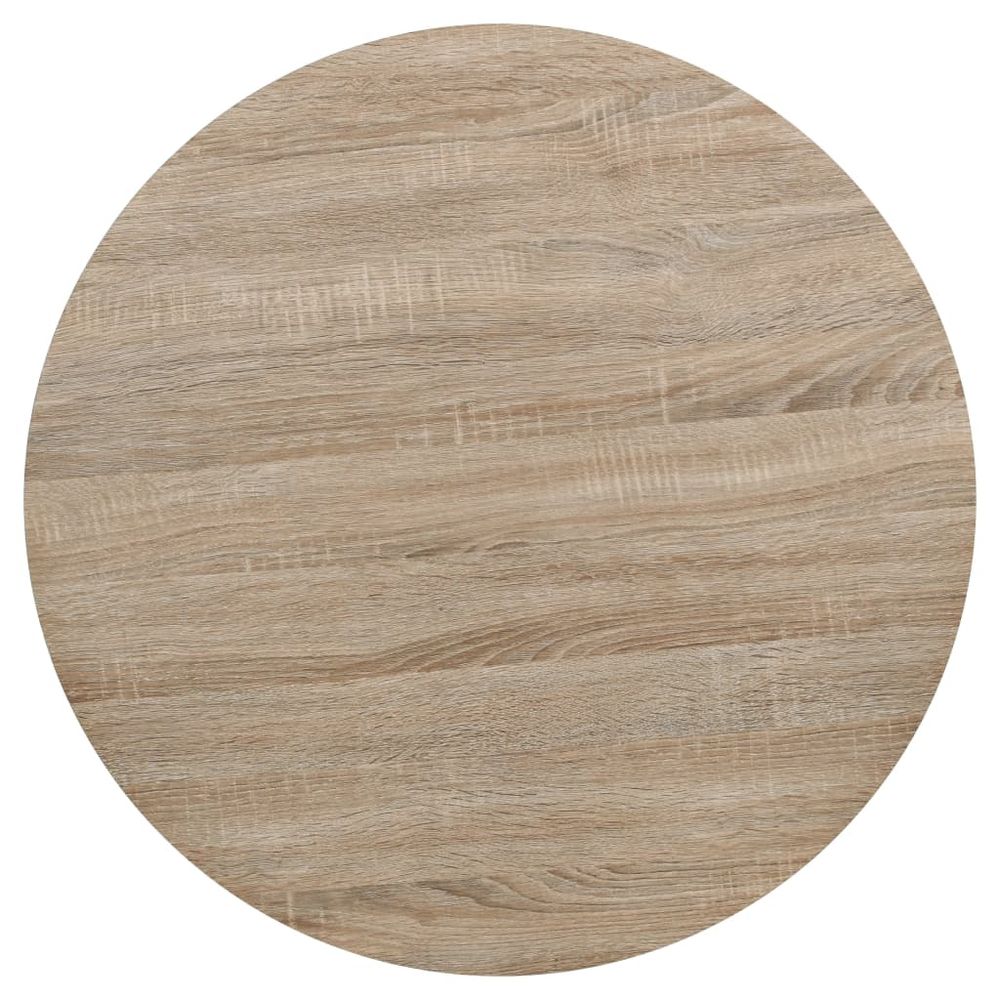 vidaXL Bistro Table MDF and Steel Round 80x75 cm Oak Colour - anydaydirect