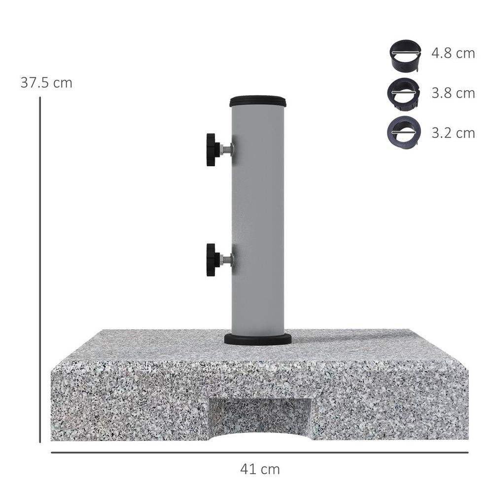 Outsunny 28kg Heavy Duty Granite Parasol Base with Wheels, Retractable Handle - anydaydirect
