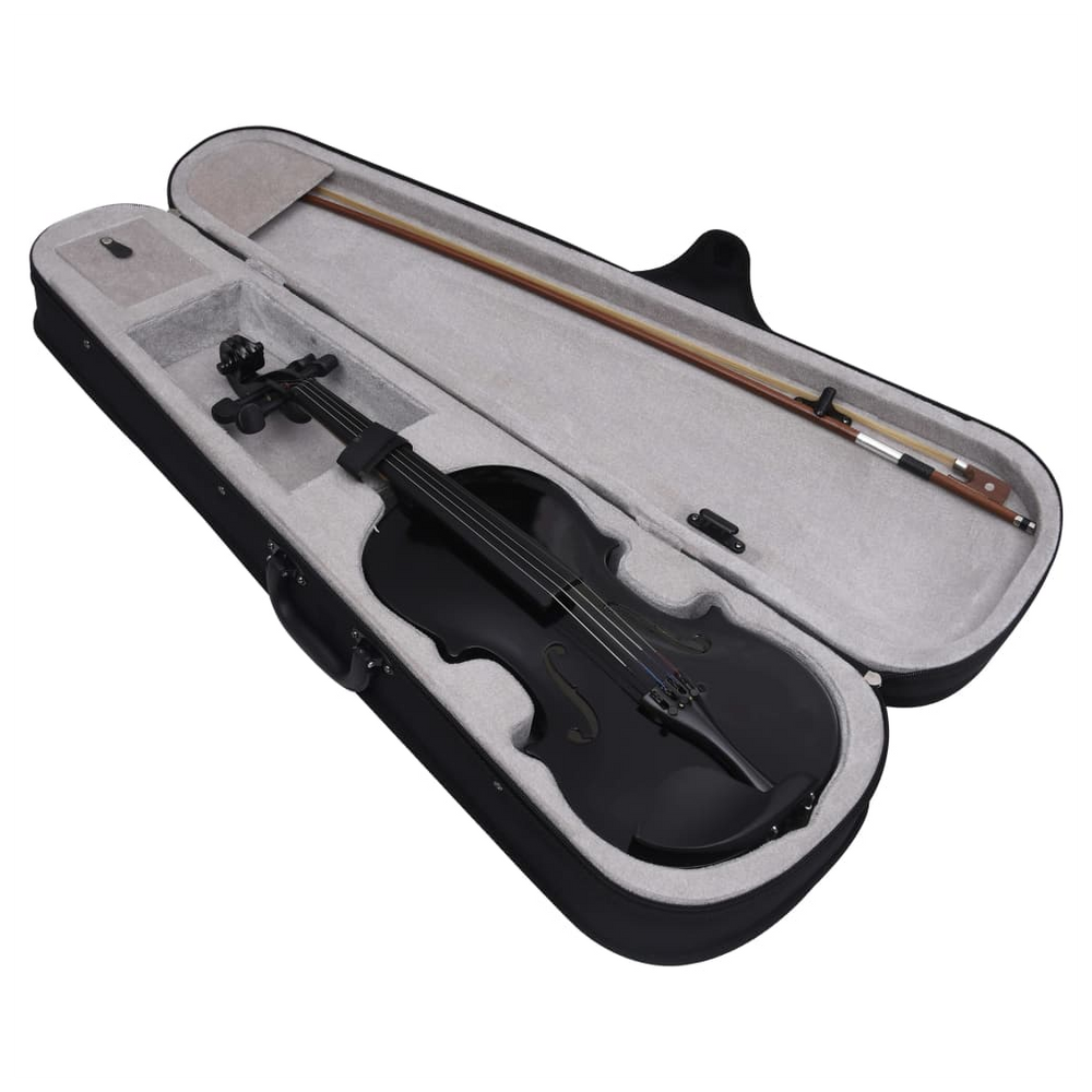 vidaXL Violin Full Set with Bow and Chin Rest Black 4/4 - anydaydirect