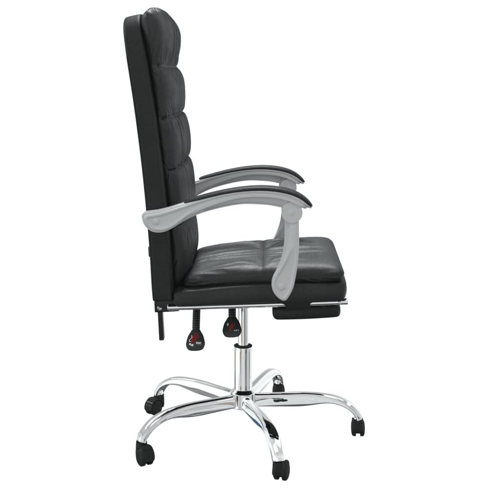 Reclining Office Chair Black Faux Leather - anydaydirect