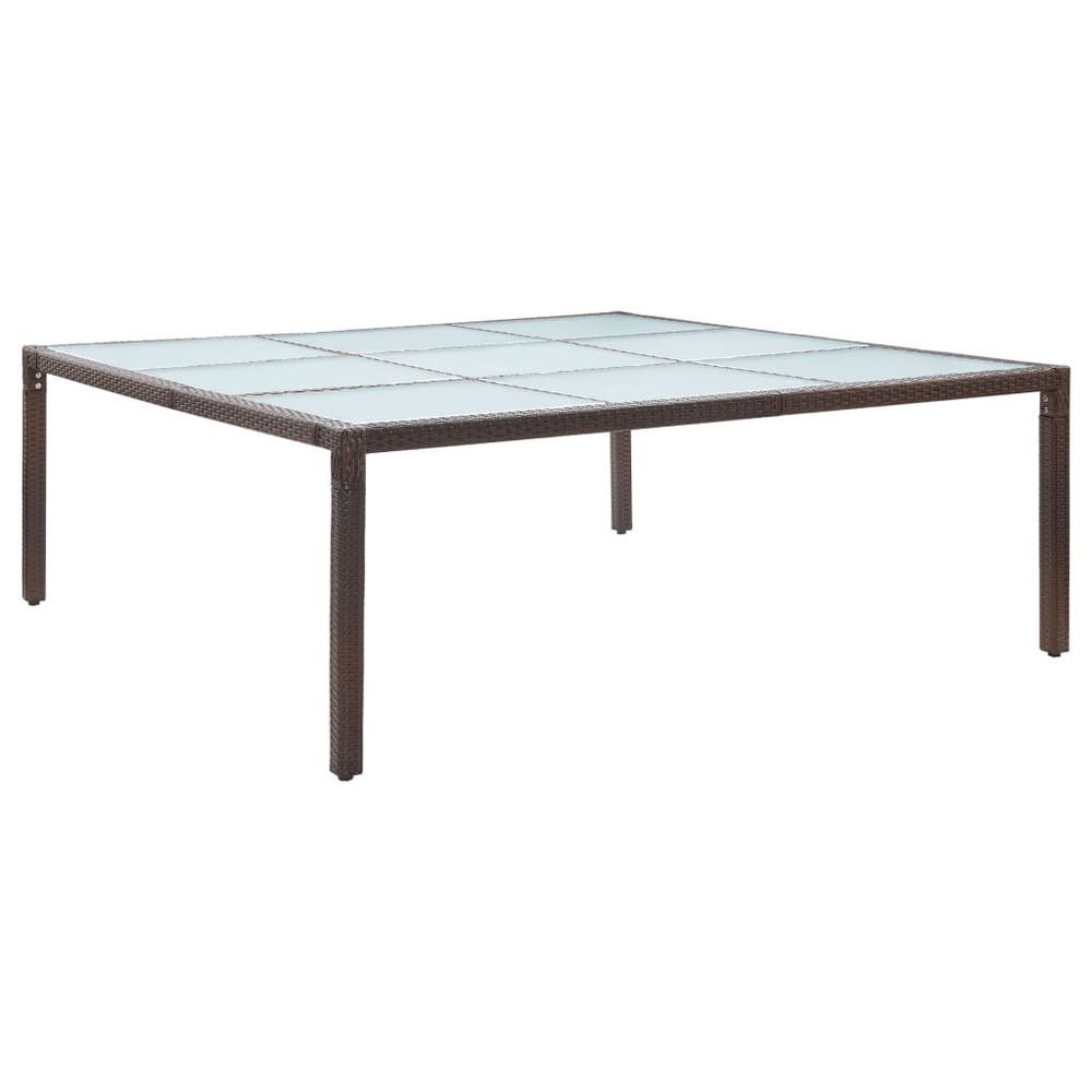 Garden Dining Table Brown 200x200x74 cm Poly Rattan - anydaydirect