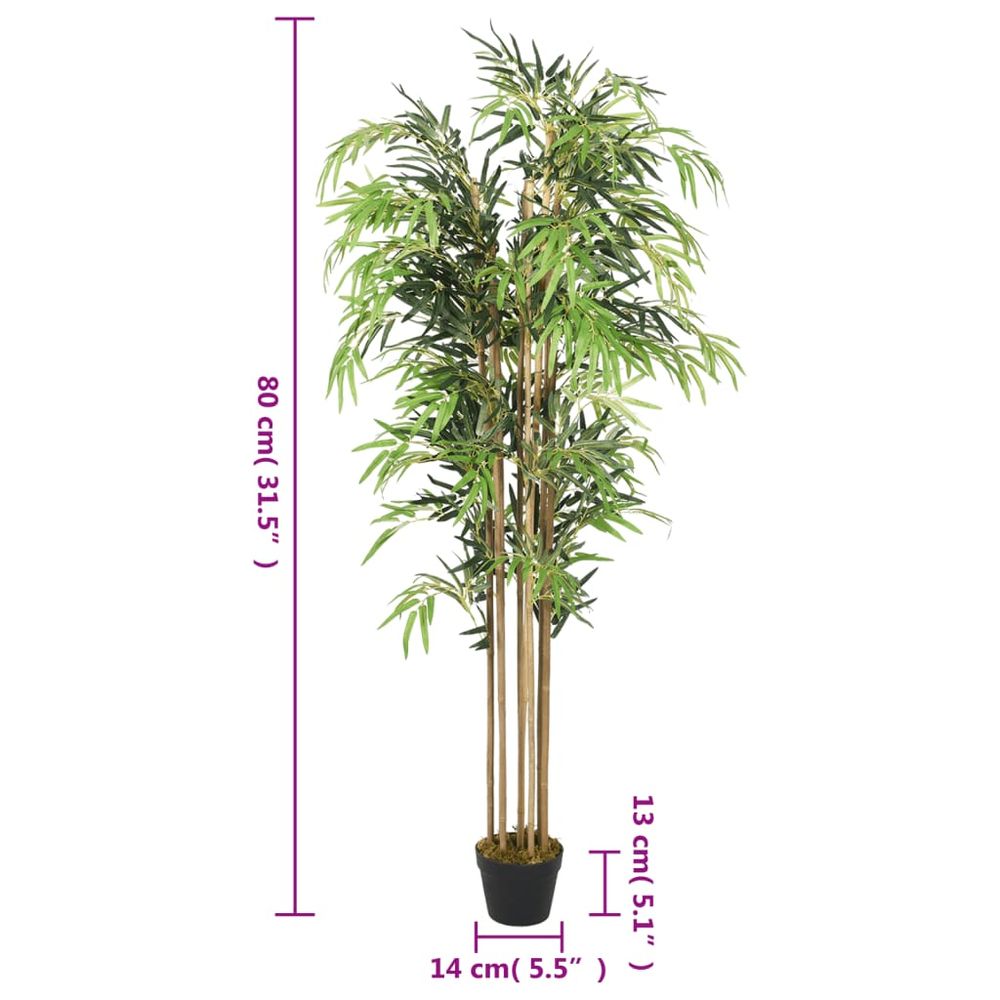 vidaXL Artificial Bamboo Tree 500 Leaves 80 cm Green - anydaydirect