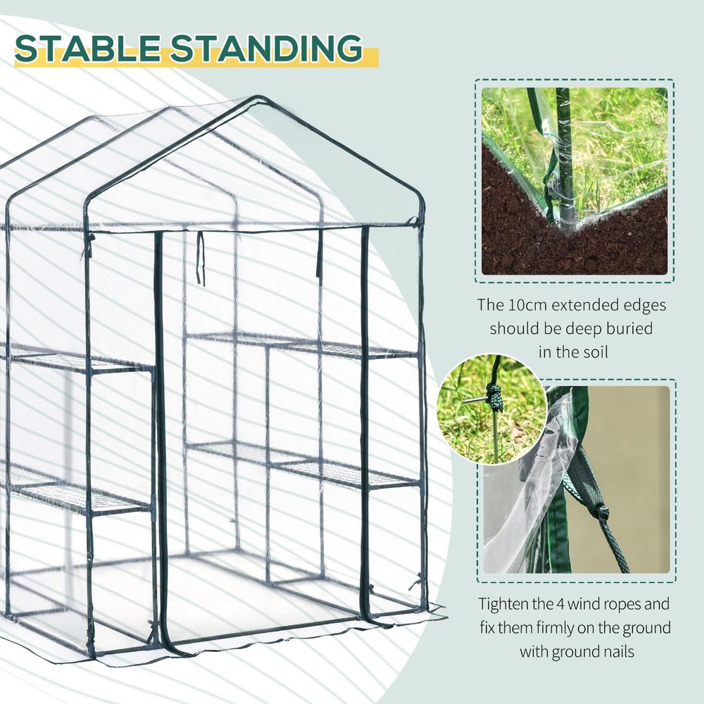 Steel Frame Greenhouse Steel Frame, 2 Shelves - anydaydirect