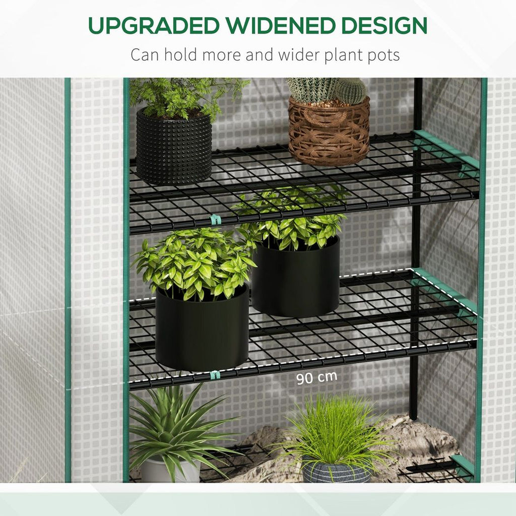 Outsunny Widened Mini Greenhouse 5 Tier Green House, 193H x 90W x 49Dcm, White - anydaydirect