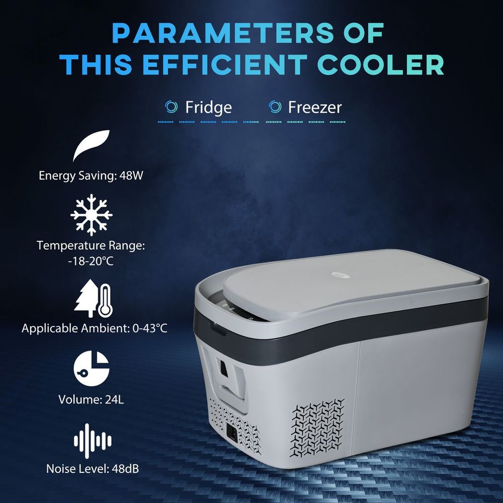 12 Volt Car Refrigerator 24L Portable Compressor Cooler Fridge Freezer - anydaydirect