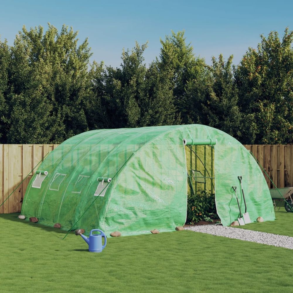 vidaXL Greenhouse with Steel Frame Green 20 m² 5x4x2.3 m - anydaydirect