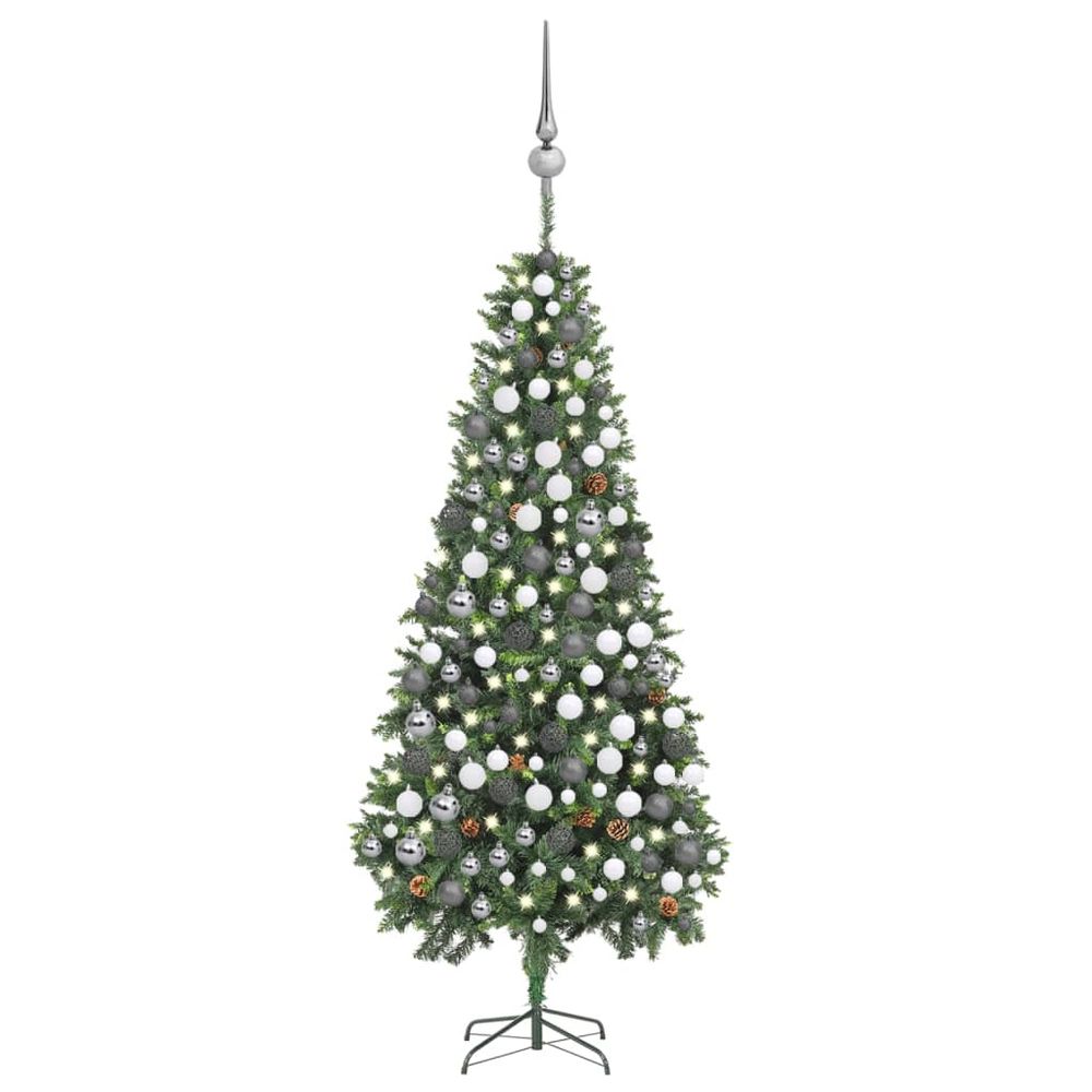 Artificial Christmas Tree with LEDs&Ball Set Green 150 cm - anydaydirect