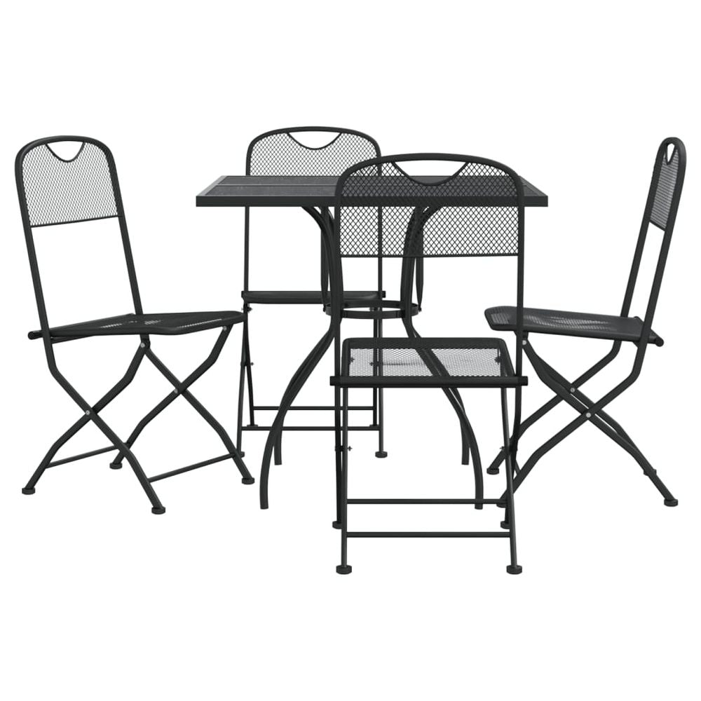 vidaXL 5 Piece Garden Dining Set Anthracite Metal Mesh - anydaydirect