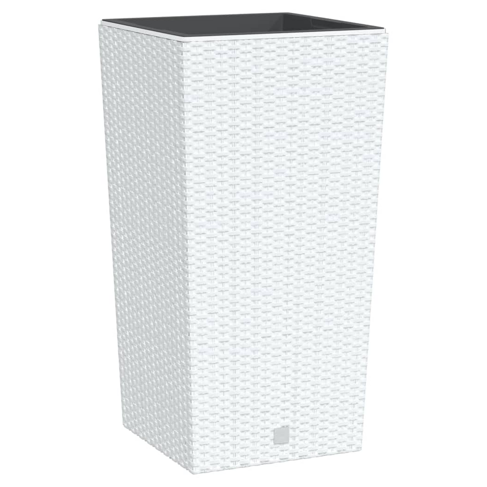 vidaXL Planter with Removable Inner White 21 / 49 L PP Rattan - anydaydirect