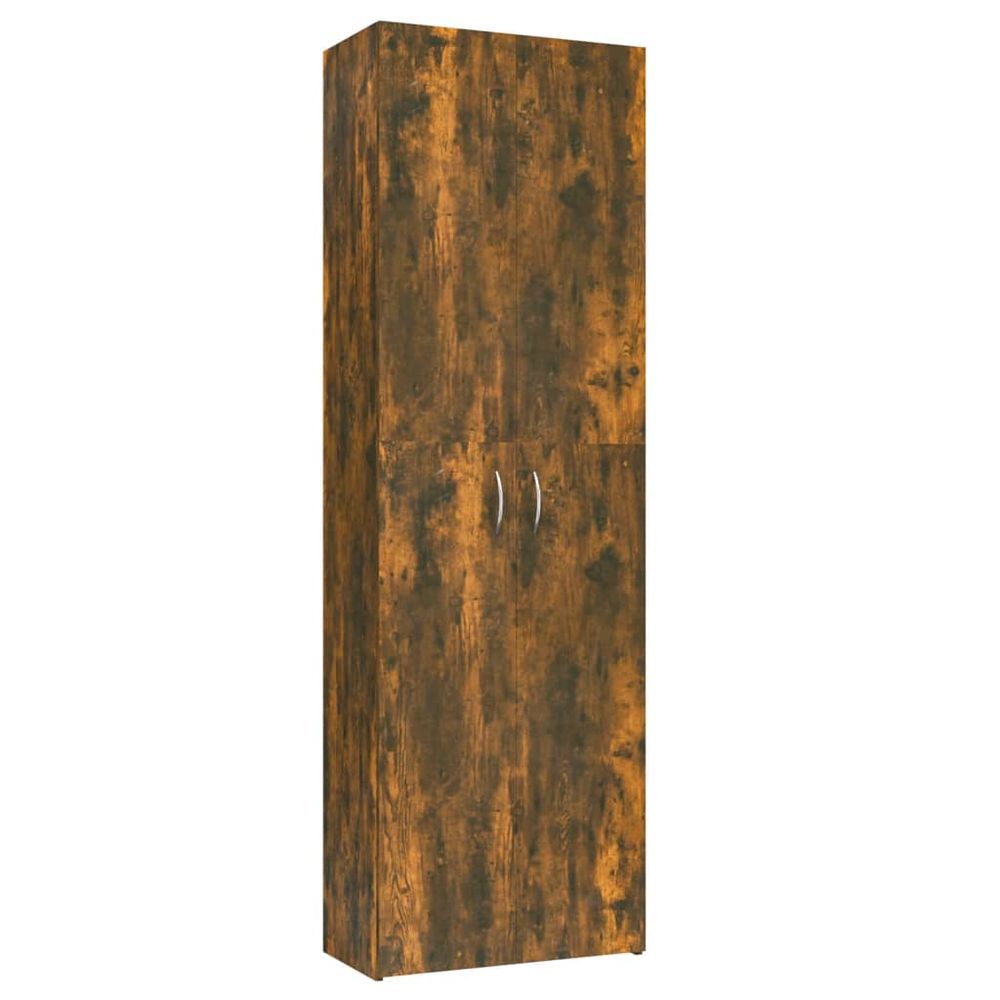 Office Cabinet Smoked Oak 60x32x190 cm Engineered Wood - anydaydirect
