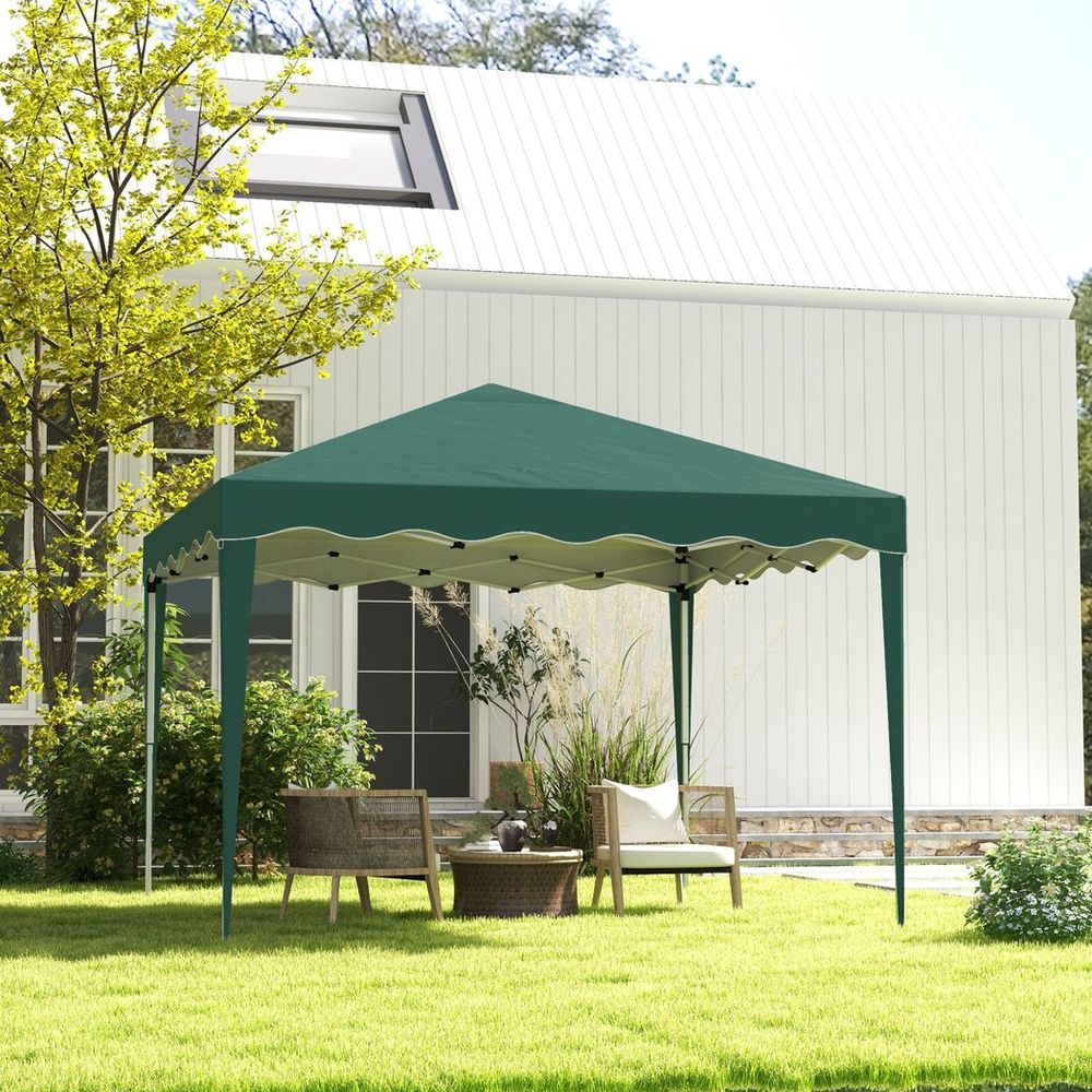 Outsunny 3x3(m) Pop Up Gazebo Marquee Tent for Garden w/ Carry Bag Green - anydaydirect