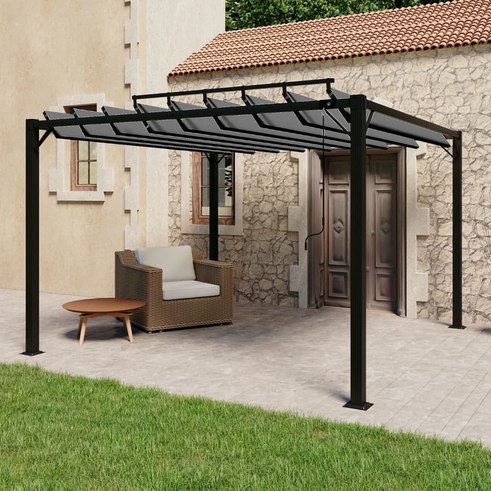 Gazebo with Louvered Roof 3x3 m Cream Fabric and Aluminium - anydaydirect