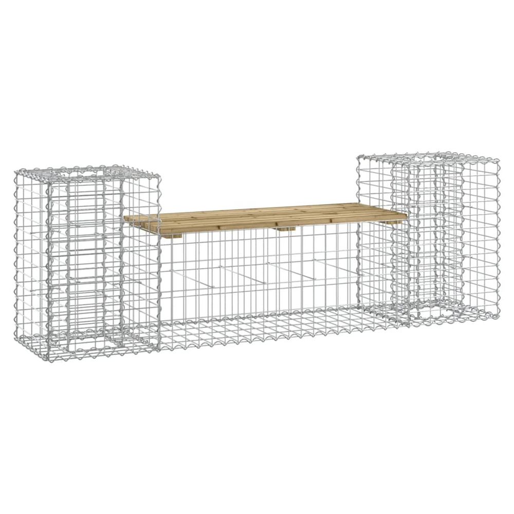 vidaXL Garden Bench Gabion Design 183x41x60.5 cm Impregnated Wood Pine - anydaydirect