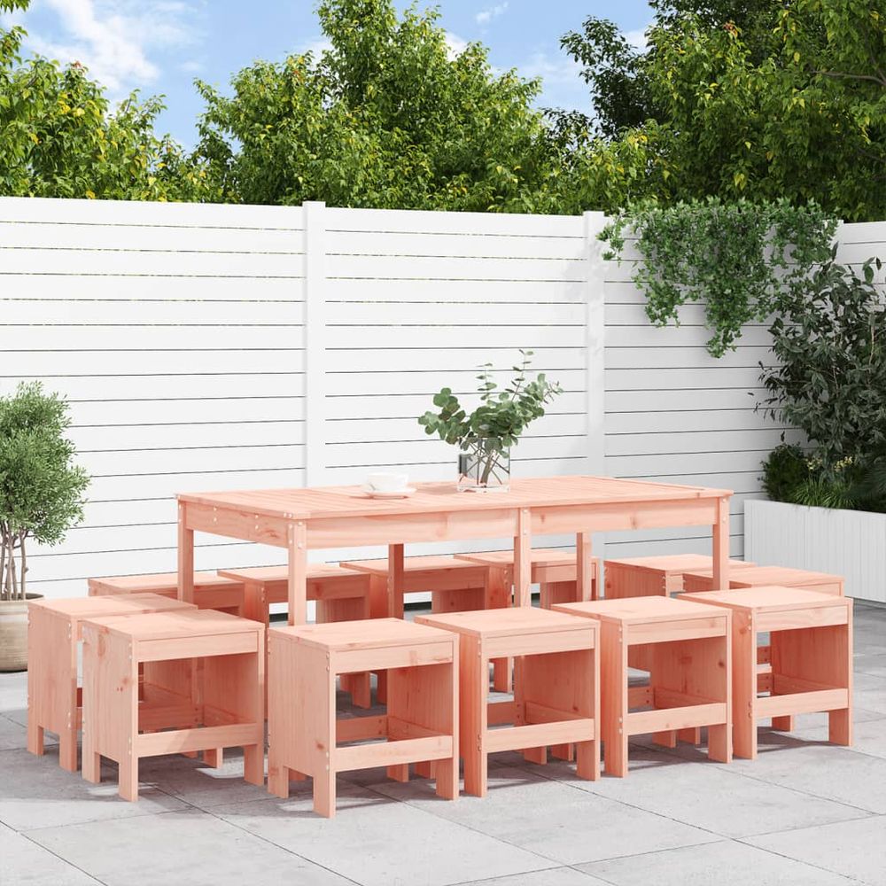 vidaXL 13 Piece Garden Dining Set Solid Wood Douglas - anydaydirect