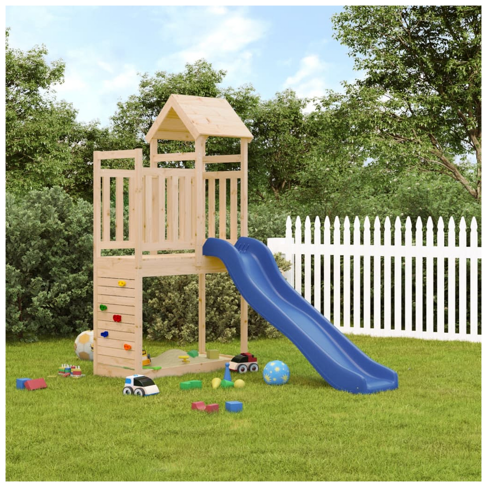 Playhouse with Slide Rockwall Solid Wood Pine - anydaydirect
