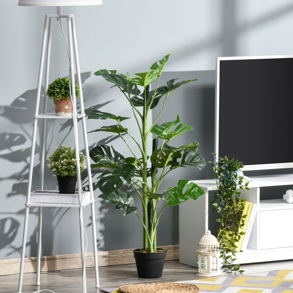 Artificial Monstera Tree  21 Leaves Palm Tree for Indoor Outdoor 1m - anydaydirect