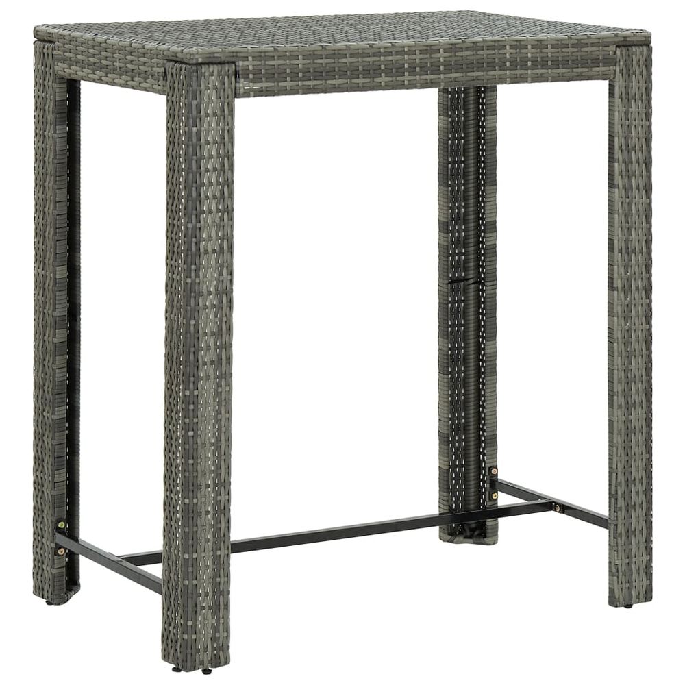 Garden Bar Table Brown 60.5x60.5x110.5 cm Poly Rattan - anydaydirect