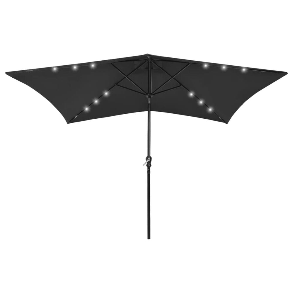 Parasol with LEDs and Steel Pole 2x3 m - anydaydirect