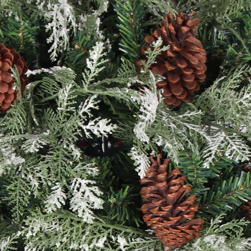 Christmas Tree with Pine Cones Green and White 120 cm to 225 cm PVC&PE - anydaydirect