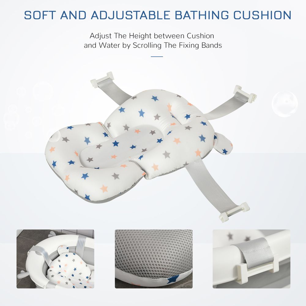 Foldable Baby Bath Tub Ergonomic with Temperature-Induced Water Plug - anydaydirect