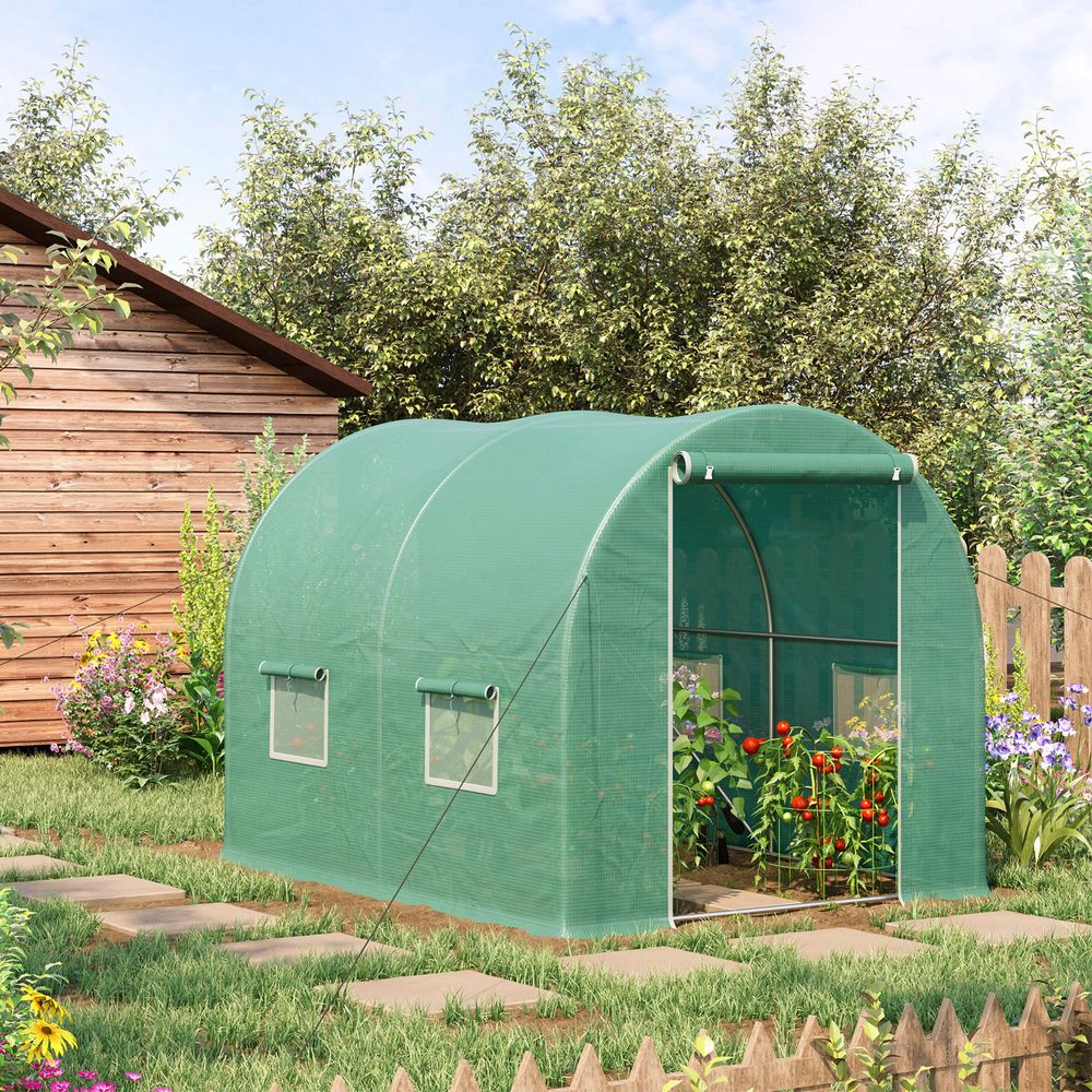 Outsunny Greenhouse Polytunnel Walk-in Grow Plant Steel 3 x 2 M Outdoor - anydaydirect