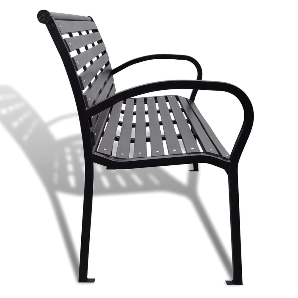 Garden Bench 125 cm Steel and WPC Black - anydaydirect