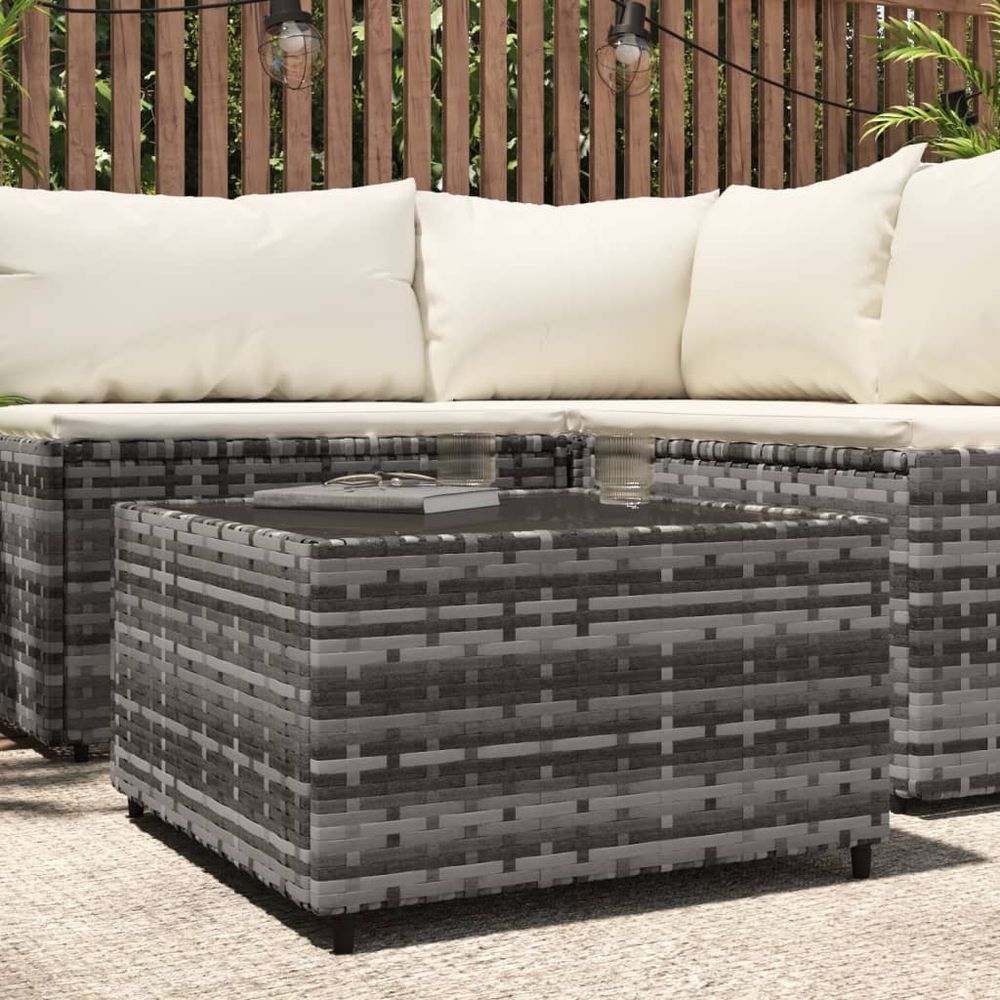 Square Garden Coffee Table Black 50x50x30 cm Poly Rattan - anydaydirect