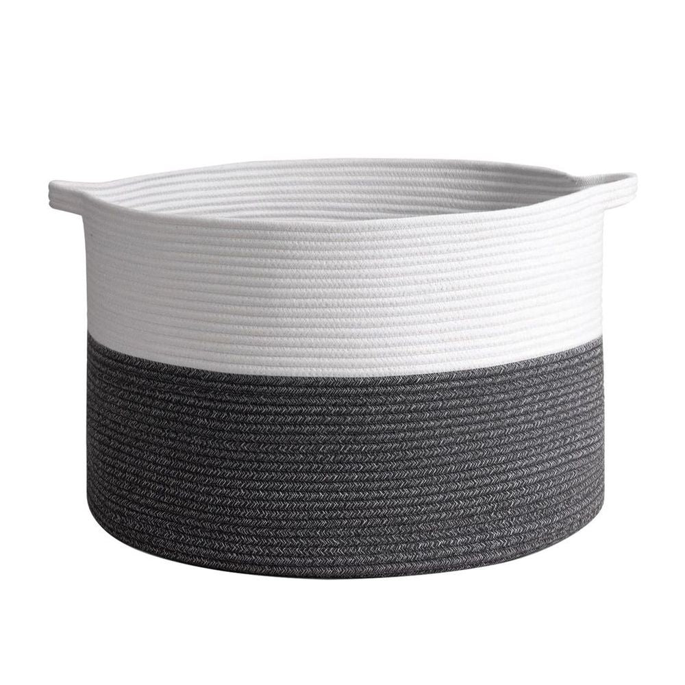 LAUNDRY BASKET WHITE & D GREY - anydaydirect