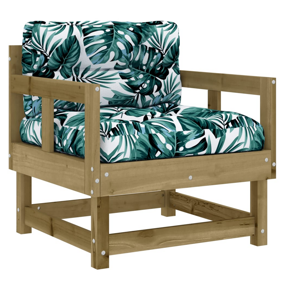 vidaXL Garden Chairs with Cushions 2 pcs Impregnated Wood Pine - anydaydirect