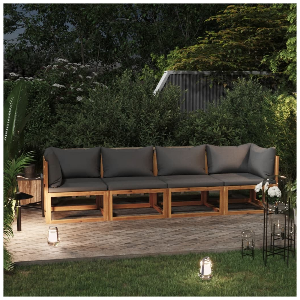 4-Seater Garden Sofa with Cushions Solid Wood Acacia (UK/IE/FI/NO only) - anydaydirect