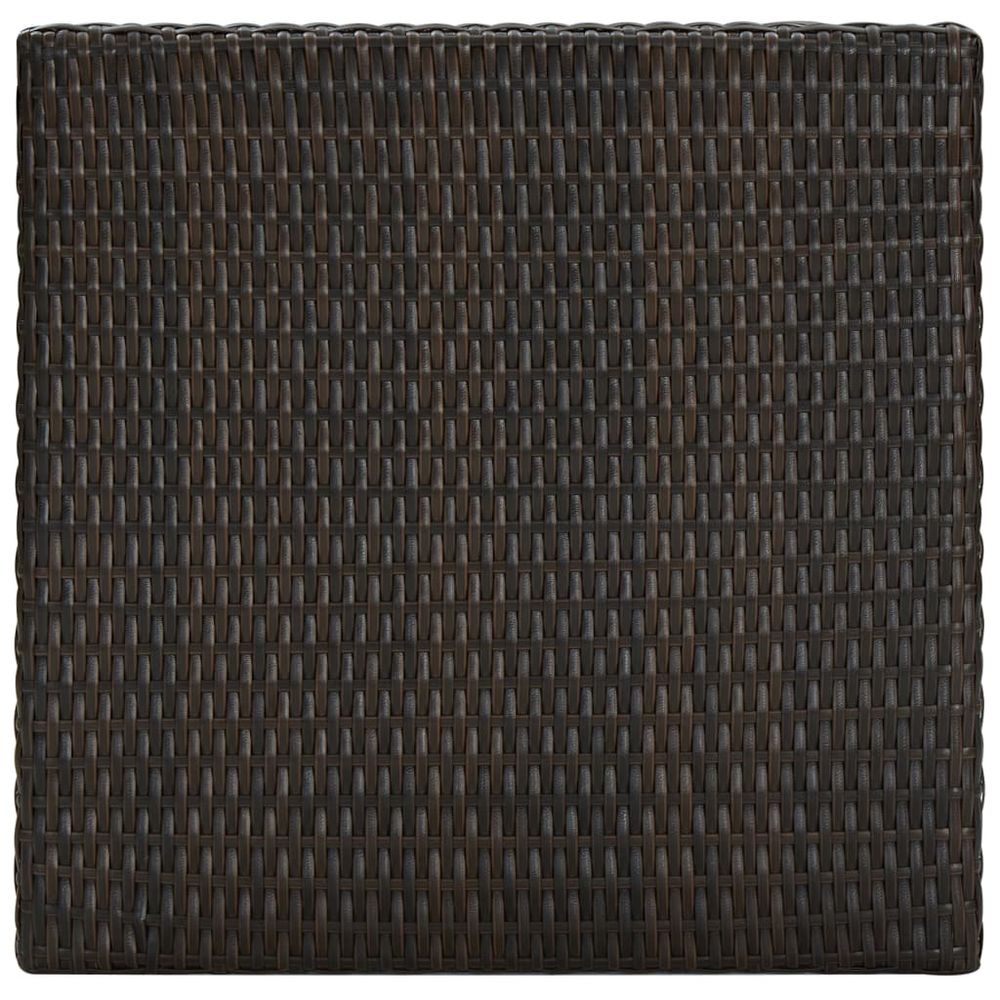 3 Piece Outdoor Bar Set with Armrest Poly Rattan Brown - anydaydirect