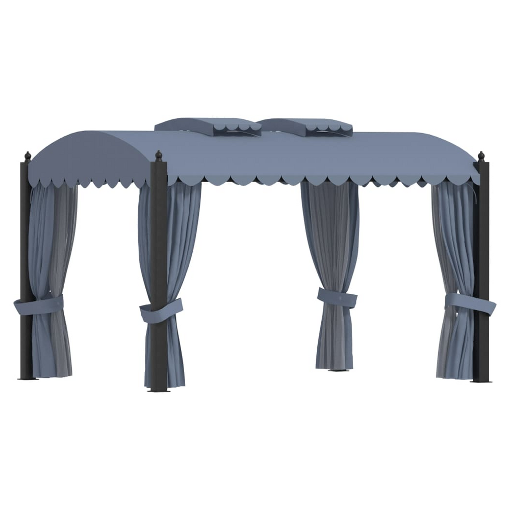 Gazebo with Curtains 3x4 m Anthracite Steel - anydaydirect