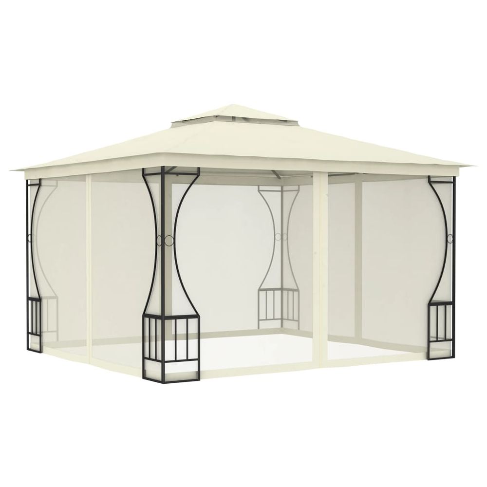 Gazebo with Nets 300x300x265 cm Cream - anydaydirect