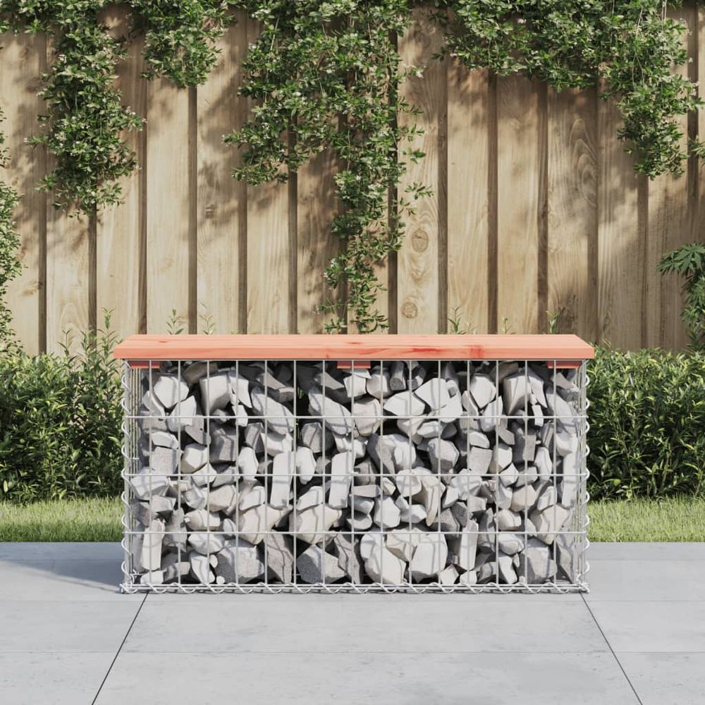 vidaXL Garden Bench Gabion Design 83x31.5x42 cm Solid Wood Douglas - anydaydirect