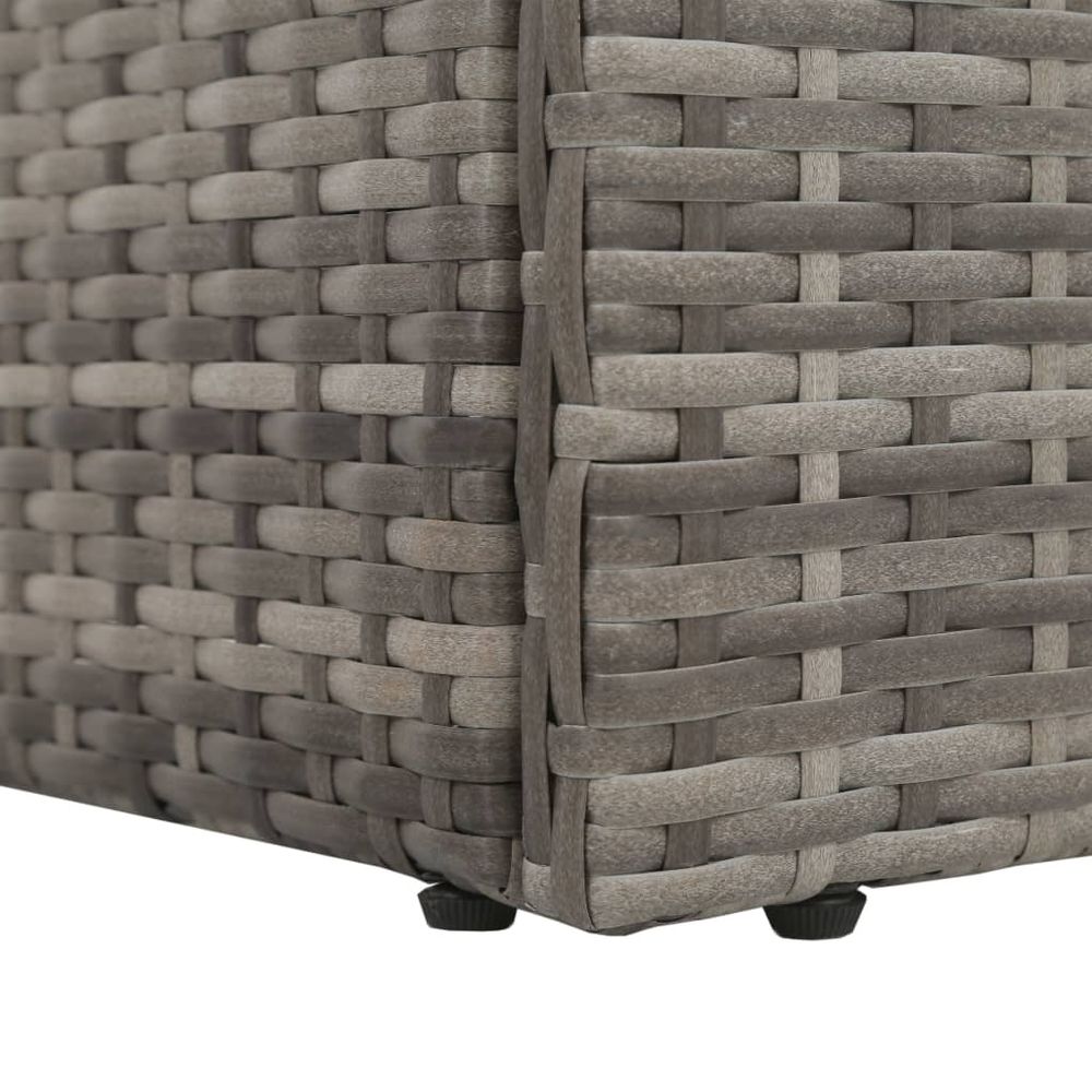 Outdoor Lounge Bed with Cushion & Pillows Poly Rattan Grey - anydaydirect